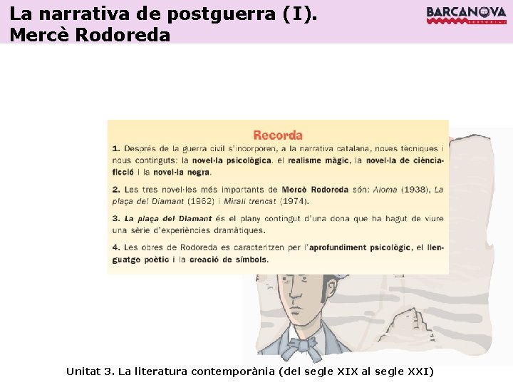 La narrativa de postguerra (I). Mercè Rodoreda Unitat 3. La literatura contemporània (del segle