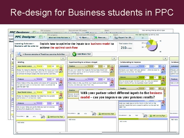 Re-design for Business students in PPC Explain how to optimise the inputs to a