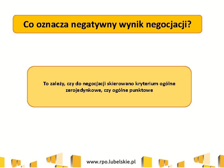 Co oznacza negatywny wynik negocjacji? To zależy, czy do negocjacji skierowano kryterium ogólne zerojedynkowe,