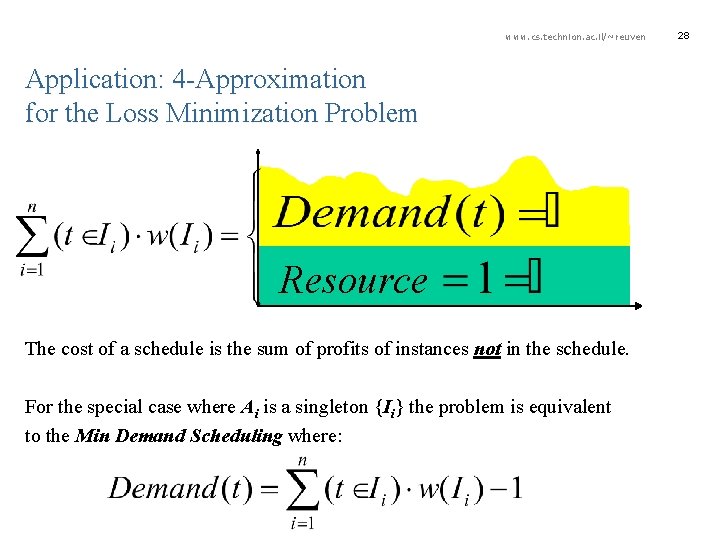 www. cs. technion. ac. il/~reuven Application: 4 -Approximation for the Loss Minimization Problem Resource