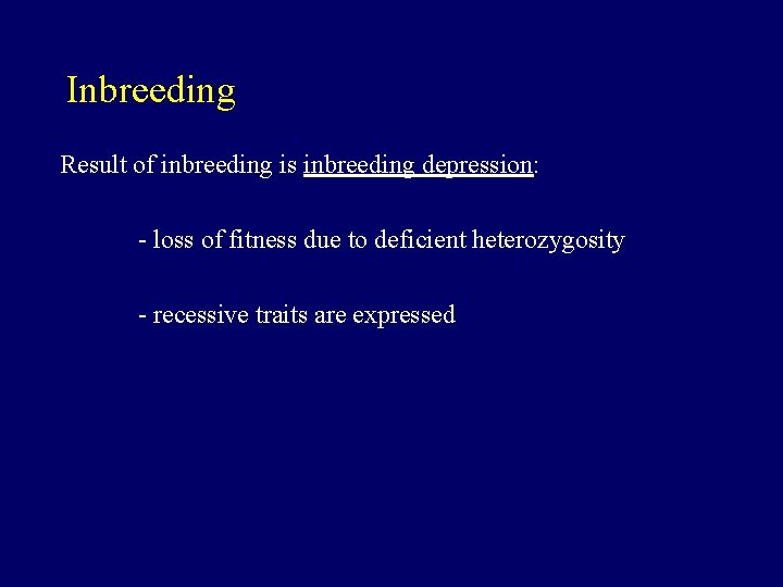 Inbreeding Inbreeding inbreeding coefficient F probability that given