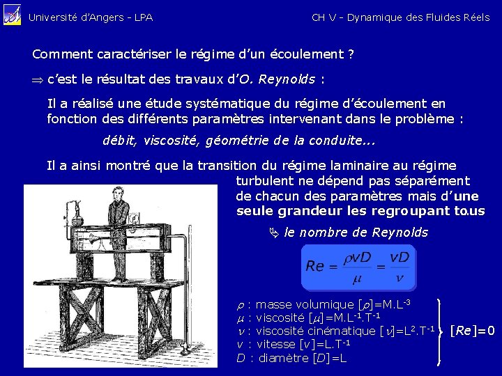 Université d’Angers - LPA CH V - Dynamique des Fluides Réels Comment caractériser le