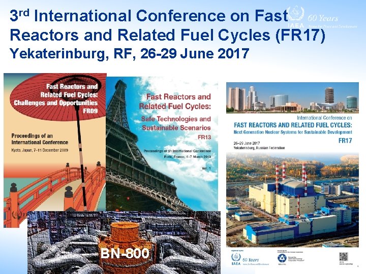 3 rd International Conference on Fast Reactors and Related Fuel Cycles (FR 17) Yekaterinburg,