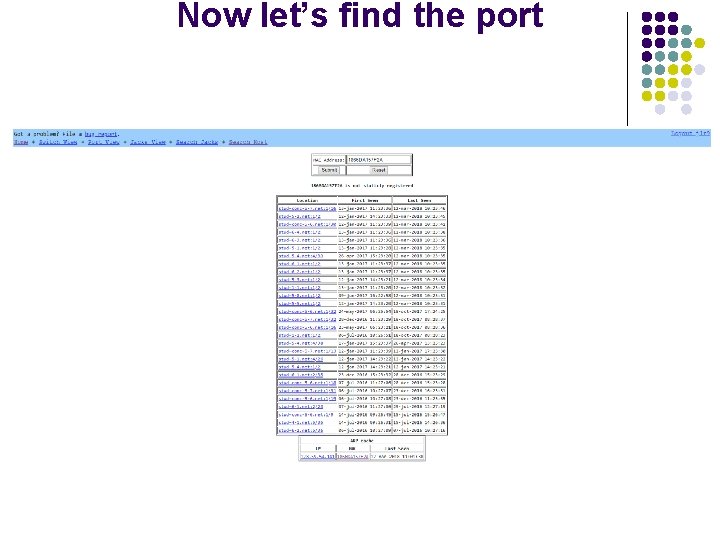 Now let’s find the port 