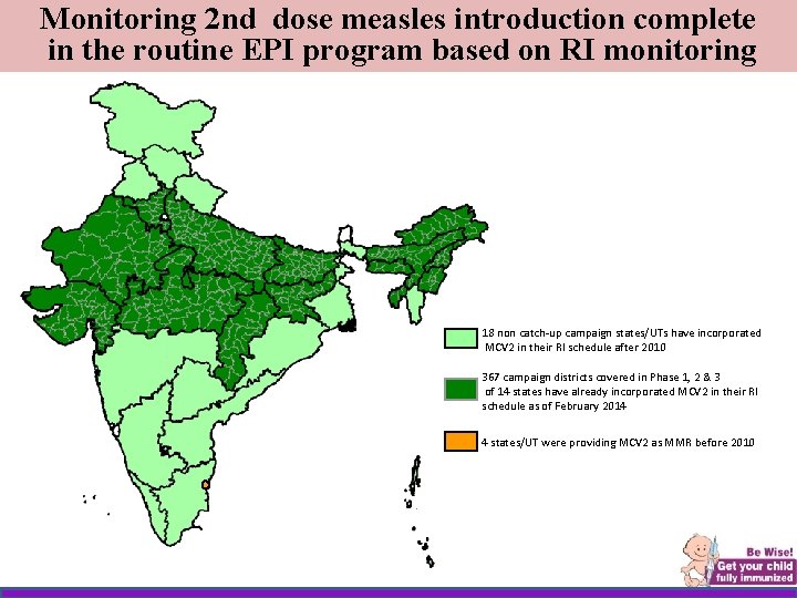 Monitoring 2 nd dose measles introduction complete in the routine EPI program based on