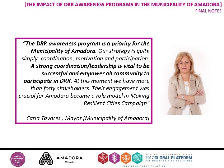 AMADORA LOCAL CAMPAIGN 2010 -2015 [THE IMPACT OF DRR AWARENESS PROGRAMS IN THE AMADORA]