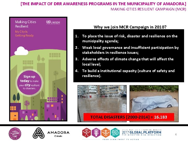 [THE IMPACT OF DRR AWARENESS PROGRAMS IN THE MUNICIPALITY OF AMADORA] MAKING CITIES RESILIENT