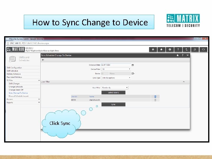 How to Sync Change to Device Click Sync 