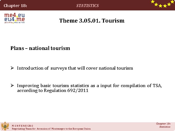 STATISTICS Chapter 18: Theme 3. 05. 01. Tourism Plans – national tourism Ø Introduction