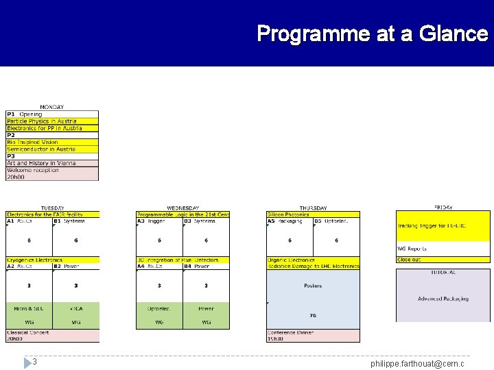 Programme at a Glance 3 philippe. farthouat@cern. c 