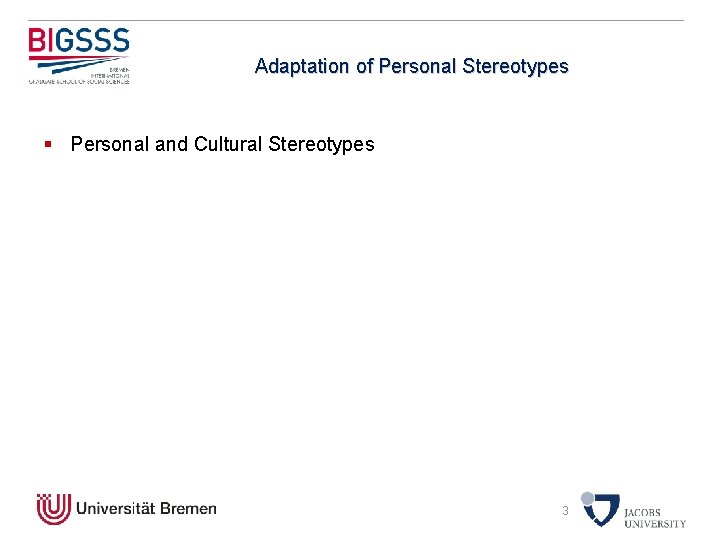 Adaptation of Personal Stereotypes § Personal and Cultural Stereotypes 3 