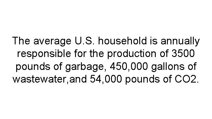 The average U. S. household is annually responsible for the production of 3500 pounds