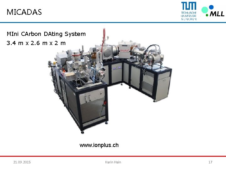 MICADAS MIni CArbon DAting System 3. 4 m x 2. 6 m x 2