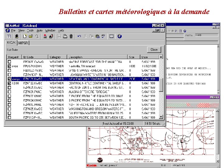 Bulletins et cartes météorologiques à la demande. Bulletins et cartes météorologiques à la demande.