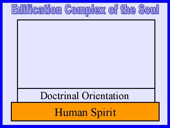 Doctrinal Orientation Human Spirit 