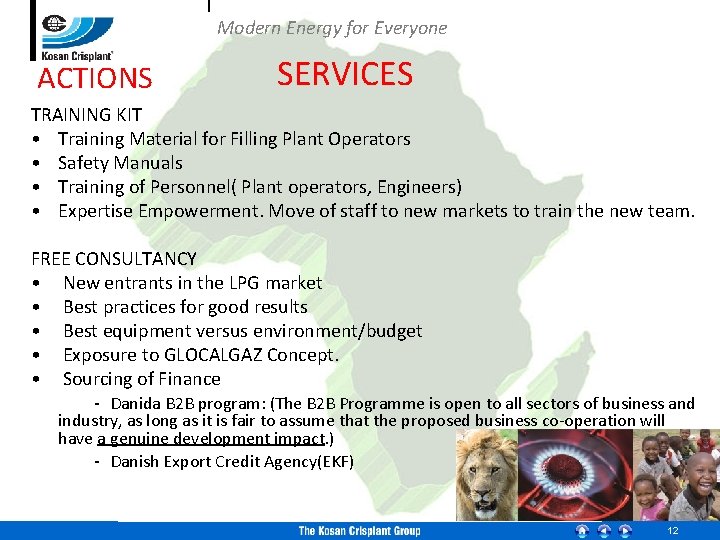 Modern Energy for Everyone ACTIONS SERVICES TRAINING KIT • Training Material for Filling Plant