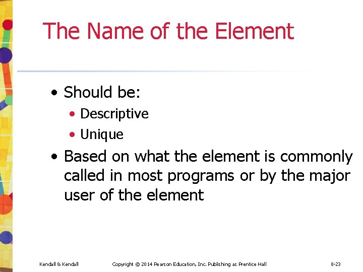 The Name of the Element • Should be: • Descriptive • Unique • Based The Name of the Element • Should be: • Descriptive • Unique • Based