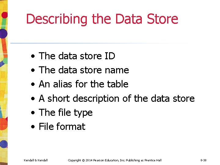 Describing the Data Store • • • The data store ID The data store Describing the Data Store • • • The data store ID The data store