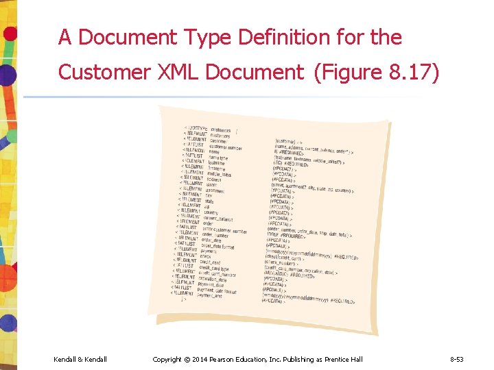 A Document Type Definition for the Customer XML Document (Figure 8. 17) Kendall & A Document Type Definition for the Customer XML Document (Figure 8. 17) Kendall &