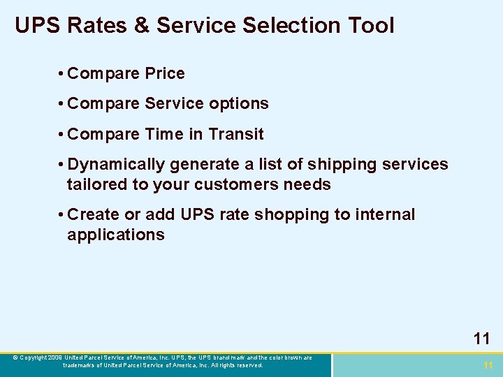UPS Rates & Service Selection Tool • Compare Price • Compare Service options •