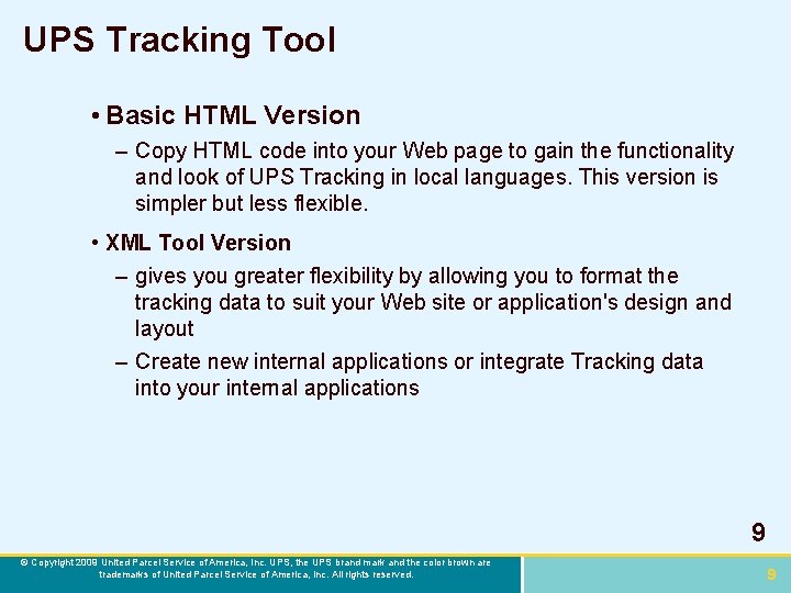 UPS Tracking Tool • Basic HTML Version – Copy HTML code into your Web