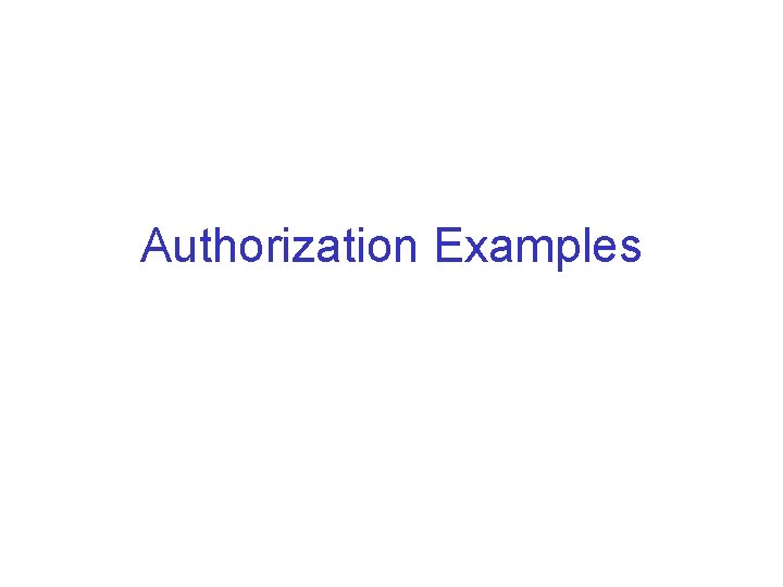 Authorization Examples A Company You are the DBA