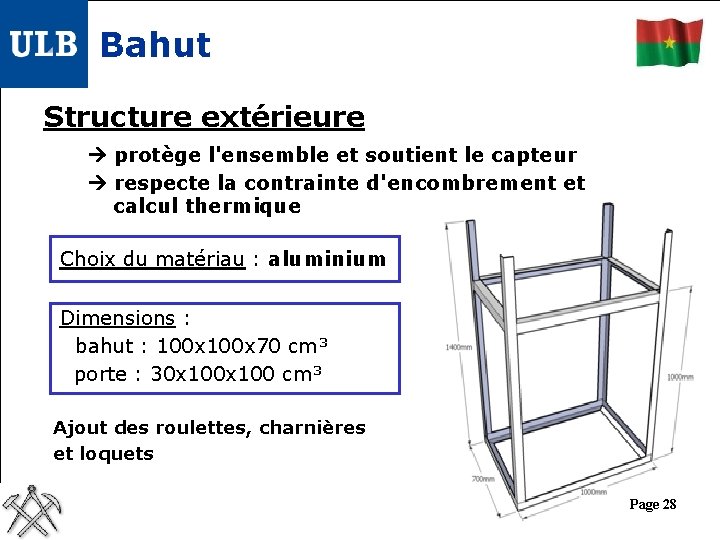 Bahut Structure extérieure protège l'ensemble et soutient le capteur respecte la contrainte d'encombrement et