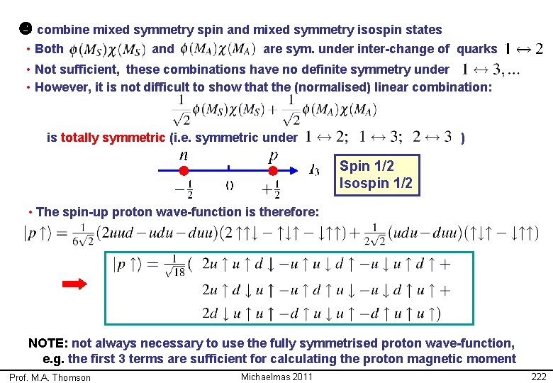 combine mixed symmetry spin and mixed symmetry isospin states • Both and are combine mixed symmetry spin and mixed symmetry isospin states • Both and are