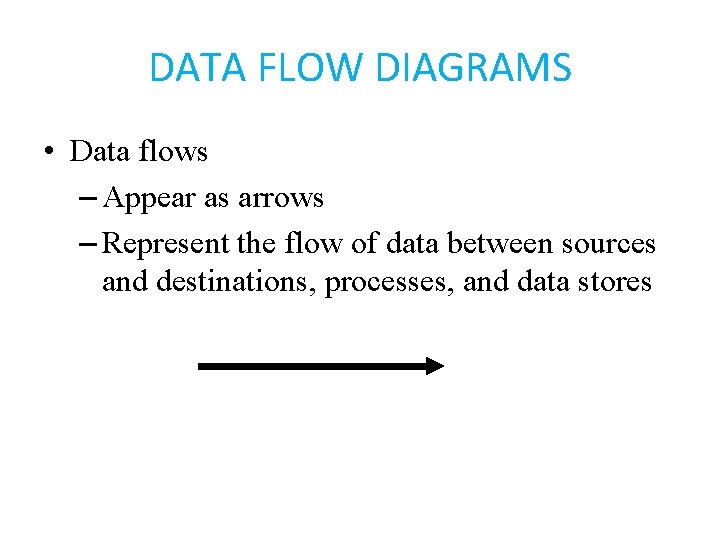 DATA FLOW DIAGRAMS • Data flows – Appear as arrows – Represent the flow