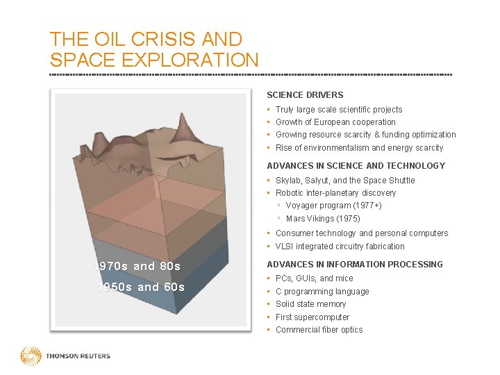 THE OIL CRISIS AND SPACE EXPLORATION SCIENCE DRIVERS • • Truly large scale scientific