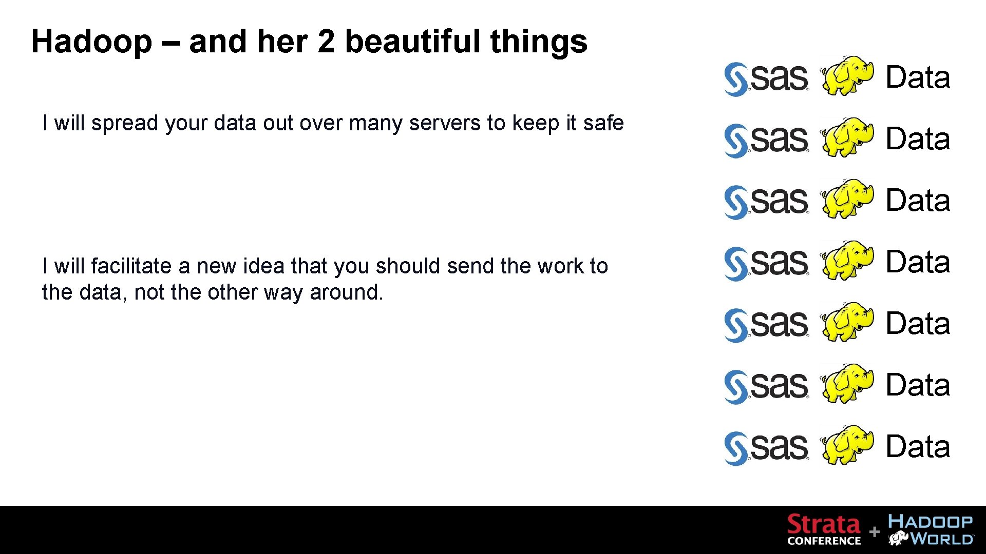 Hadoop – and her 2 beautiful things Data I will spread your data out
