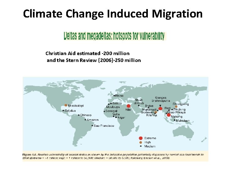Climate Change Induced Migration Christian Aid estimated -200 million and the Stern Review (2006)-250