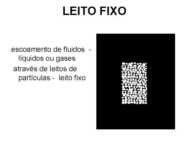 LEITO FIXO escoamento de fluidos líquidos ou gases através de leitos de partículas - LEITO FIXO escoamento de fluidos líquidos ou gases através de leitos de partículas -