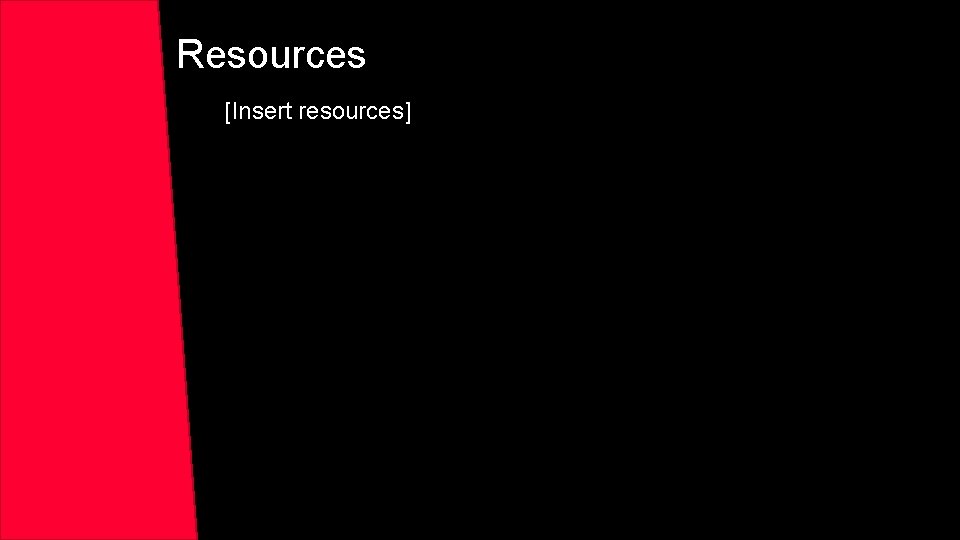 Resources [Insert resources] 