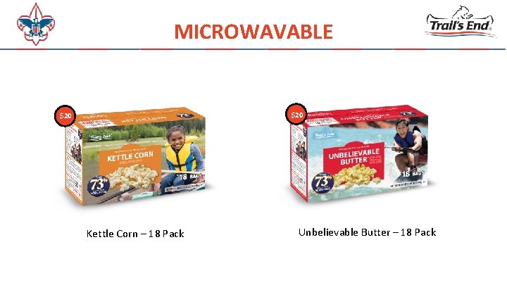 MICROWAVABLE $20 Kettle Corn – 18 Pack Unbelievable Butter – 18 Pack 