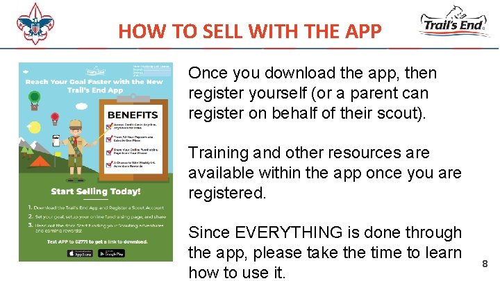 HOW TO SELL WITH THE APP Once you download the app, then register yourself