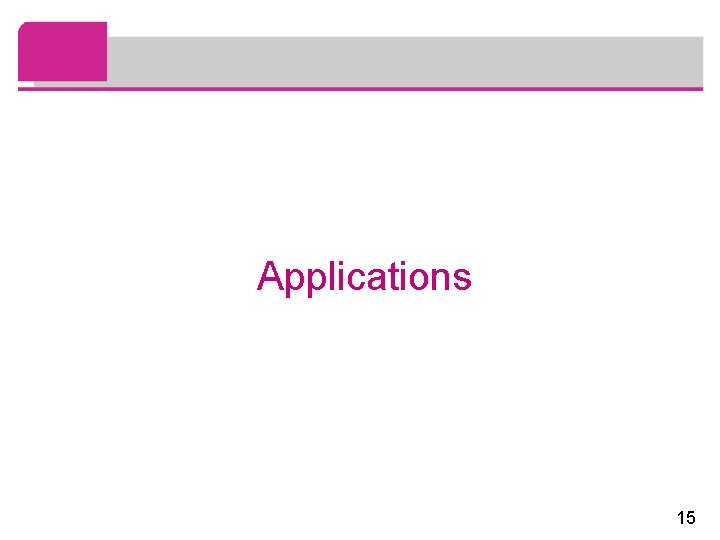 Applications 15 