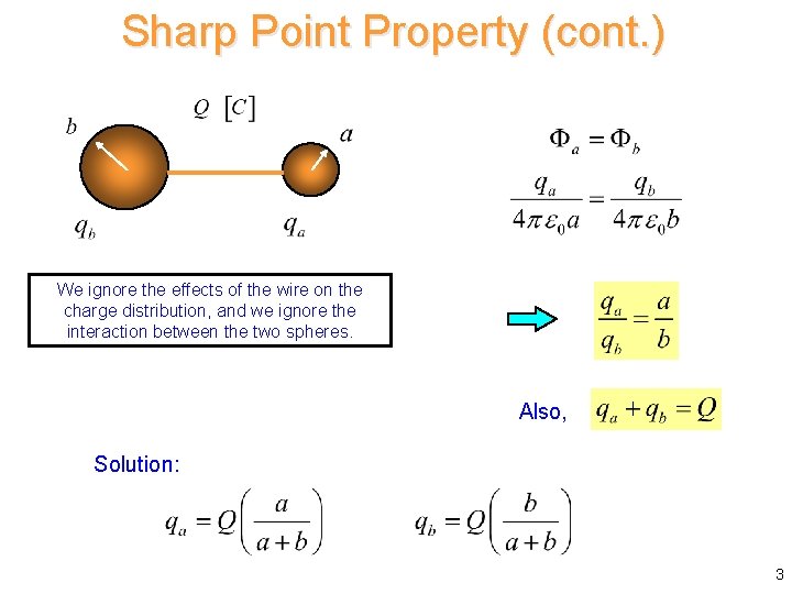 Sharp Point Property (cont. ) We ignore the effects of the wire on the