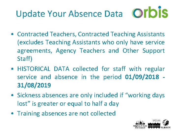 Update Your Absence Data • Contracted Teachers, Contracted Teaching Assistants (excludes Teaching Assistants who