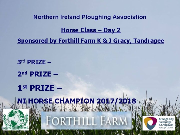 Northern Ireland Ploughing Association Horse Class – Day 2 Sponsored by Forthill Farm K Northern Ireland Ploughing Association Horse Class – Day 2 Sponsored by Forthill Farm K