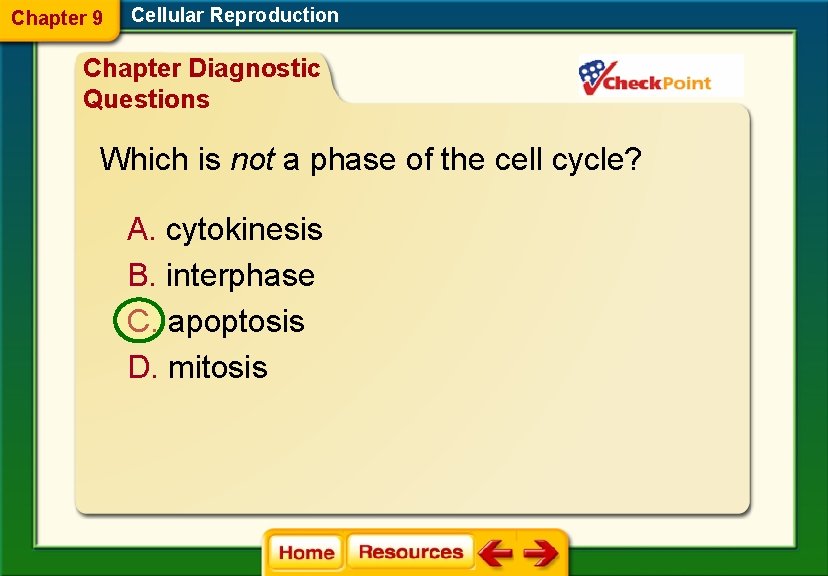 Chapter 9 Cellular Reproduction Chapter Diagnostic Questions Which is not a phase of the