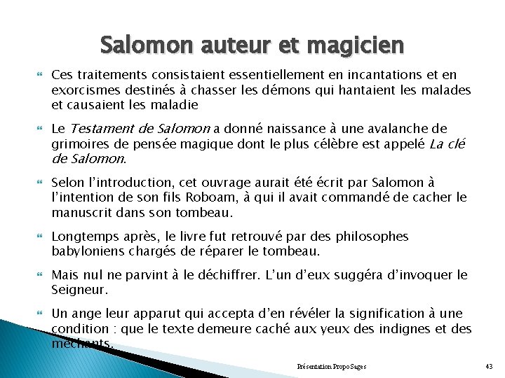 le testament de salomon