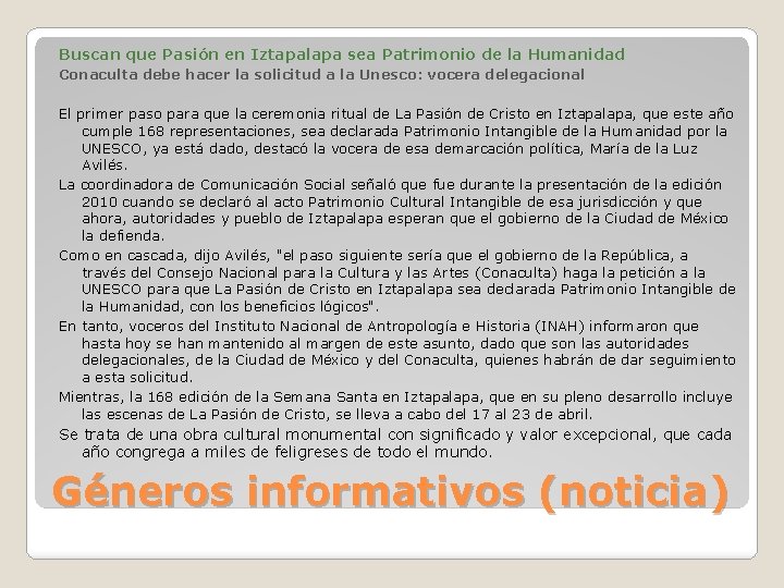 Buscan que Pasión en Iztapalapa sea Patrimonio de la Humanidad Conaculta debe hacer la