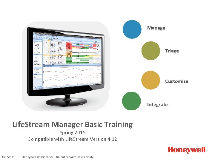 Manage Triage Customize Integrate Life. Stream Manager Basic Training Spring 2015 Compatible with Life.