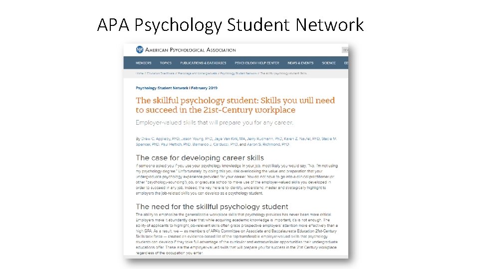 APA Psychology Student Network 