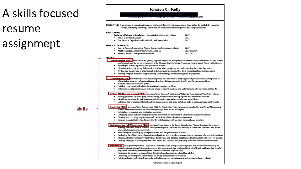 A skills focused resume assignment skills 