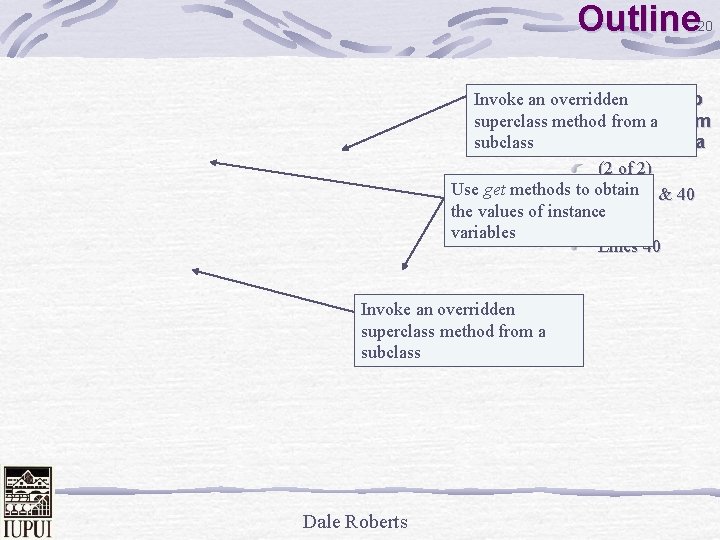 Outline 20 Invoke an overridden Base. Plus. Co superclass methodmmission. Em from a subclass