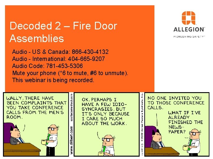 Decoded 2 – Fire Door Assemblies Audio - US & Canada: 866 -430 -4132