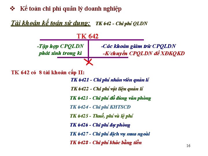  Kế toán chi phí quản lý doanh nghiệp Tài khoản kế toán sử