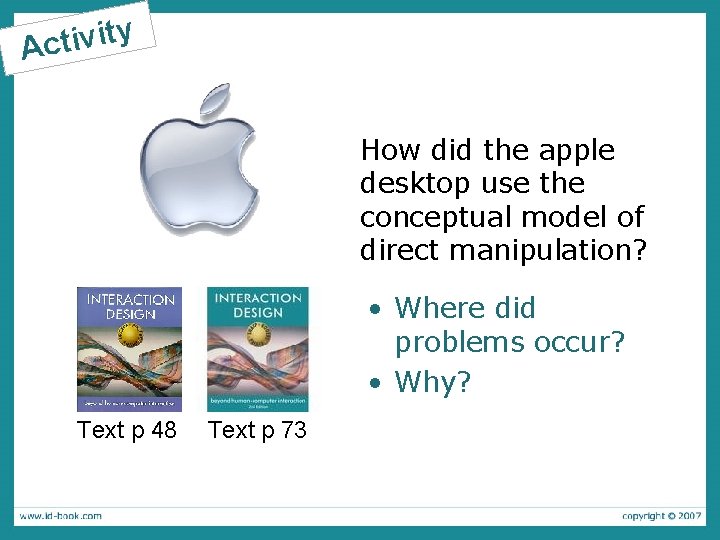 ty i v i t c A How did the apple desktop use the